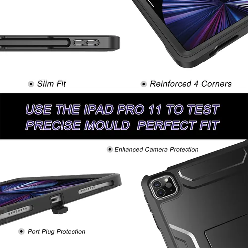 Miniatura 3 de Soke Funda para iPad Pro de 11 pulgadas 2022/2021/2020/2018/iPad Air de 5ª/4ª generación, protector de pantalla integrado - Compatible con carga