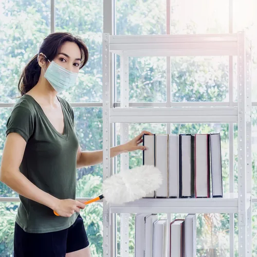 Miniatura 7 de Vesici 100 piezas de repuesto de plumero compatibles con Swiffer Dusters desechables a granel, repuesto grueso con 1 mango resistente para limpieza
