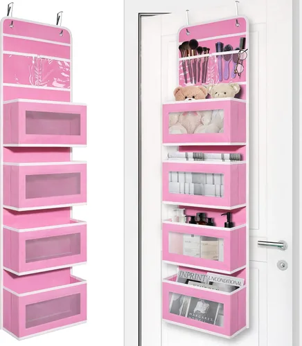 Miniatura 11 de Giraffe Creation Organizador para colgar sobre puerta con 4 bolsillos de gran capacidad, organizador de almacenamiento para colgar para armario