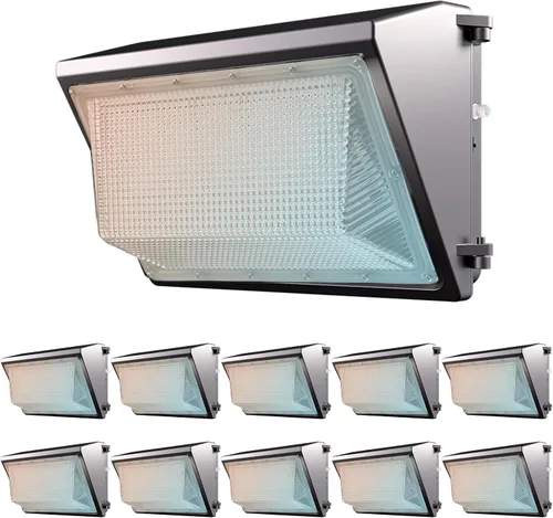 Miniatura 13 de Lightdot Paquete de 4 luces LED de pared 3CCT de 150 W, iluminación exterior de montaje en pared, 100-277 V, 22500 lm del atardecer al amanecer