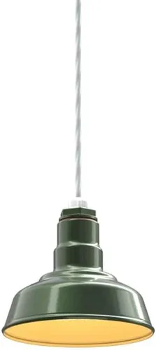 Miniatura 70 de Steel Lighting Co. Inglewood - Lámpara de granero Lámpara montada en el techo Cúpula redonda de 8 pulgadas vástago inclinado de 12 pulgadas