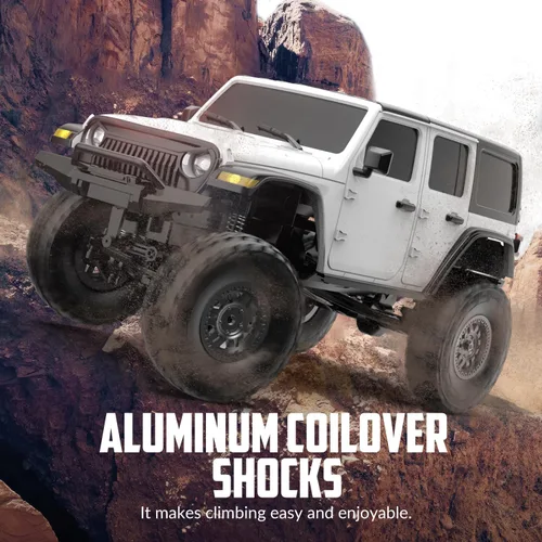 Miniatura 3 de RACENT 1/24 RC Crawler 4WD Todo Terreno RC Monster Truck de Escalada de Roca con Luz LED Impermeable Grado Pasatiempo Juguetes con 4
