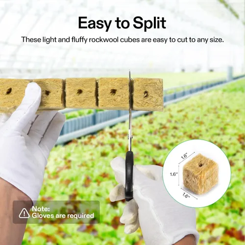 Miniatura 3 de VIVOSUN Cubos de Lana de Roca de 1.6", 28 Tapones Cubos Iniciadores de Cultivo de Lana de Piedra para Esquejes, Clonación, Propagación de Plantas