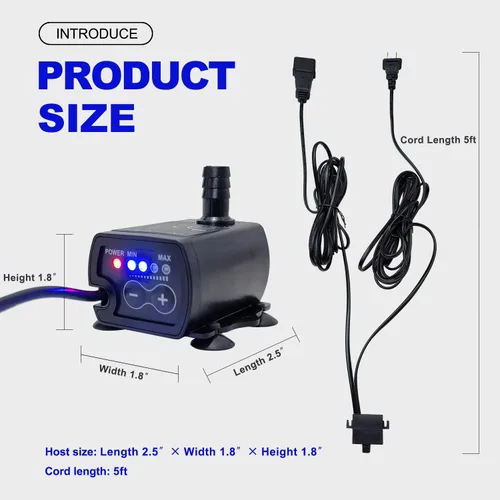 Miniatura 6 de Bomba Automática de Sumidero Pequeña para Deshumidificador, Elevación de 13 Pies, Control de Flujo de 4 Niveles, Bomba de Agua Sumergible con Sensor