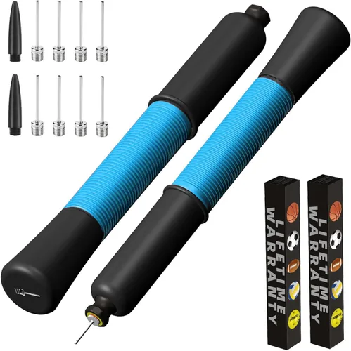 Miniatura 10 de Bomba de pelota con almacenamiento de agujas (nunca pierdas el pin), bomba de baloncesto con 5 agujas y cable extensible, bombas de fútbol, bomba