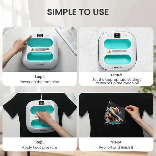 Miniatura 9 de Máquina de Prensa de Calor para Camisetas, Prensa de Calor Portátil 9.6"X9.6", Prensa de Plancha para Sublimación y Máquina de Prensa de Camisetas