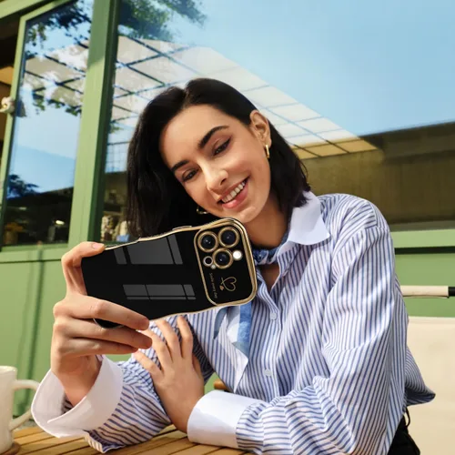 Miniatura 6 de IAIYOXI Funda para iPhone 11 para mujeres y niñas, bonito diseño ondulado con forma rizada, patrón de corazón, protección de cámara elevada, chapado