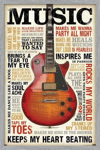 Miniatura 17 de Trends International Music Inspires Me Wall Poster, 14.725" x 22.375", Barnwood Framed Version