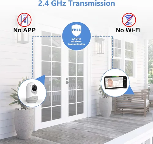 Miniatura 6 de HelloBaby Pantalla grande IPS de 6 pulgadas, monitor de video para bebés con batería mejorada de 4000 mAh, conversación de 2 vías