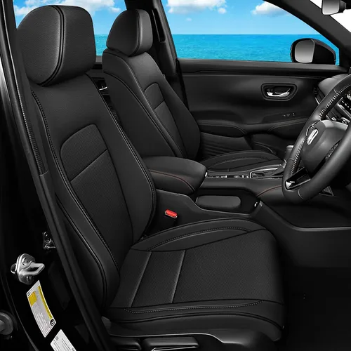 Miniatura 8 de DISUTOGO Fundas de asiento personalizadas para Honda HRV 2016-2018 EX EX-L y 2016-2022 LX Juego completo de cojines de asiento de cuero sintético