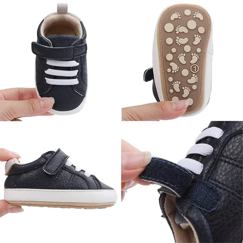 Miniatura 6 de Tenis de tobillo alto unisex para bebés, niños y niñas, suela de goma suave, zapatos de cuna para niños pequeños