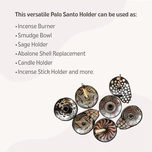 Miniatura 9 de Luna Sundara Auténtico soporte para palitos de Palo Santo de cerámica de Perú y soporte para incienso, incluye 5 palitos de Palo Santo hechos a mano