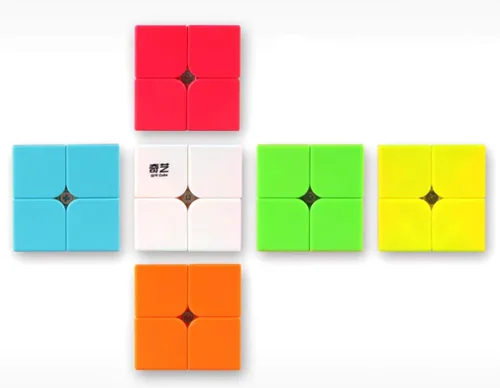 Miniatura 6 de TANCH QIYI Speed Cube 2 x 2 x 2 pulgadas, sin calcomanías, cubo mágico rompecabezas de juguete para niños y adultos (colorido)