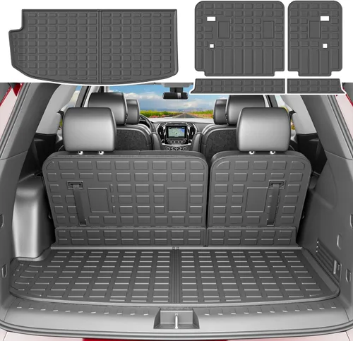 Miniatura 12 de xipoqix Alfombrilla de maletero con respaldo Compatible con forros de carga Jeep Cherokee 2019-2023 de TPE, protector de asiento trasero de repuesto
