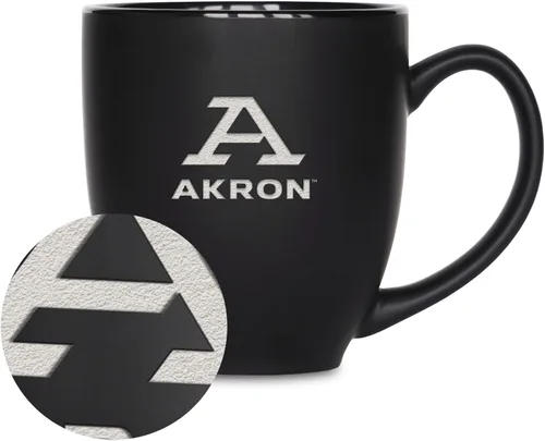 Miniatura 235 de Rico Industries - Taza de cerámica mate negra con grabado láser estándar de 15oz para NCAA (escuelas T & U) - Para bebidas calientes o frías