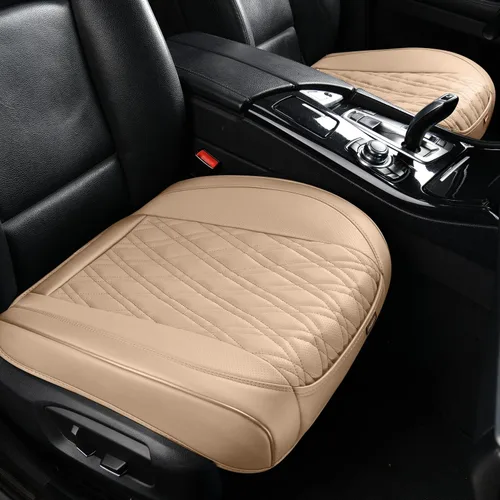 Miniatura 14 de TIEHESYT 1 funda de piel napa para automóvil, funda de asiento delantero inferior para automóvil, cojín de asiento sin respaldo, antideslizante
