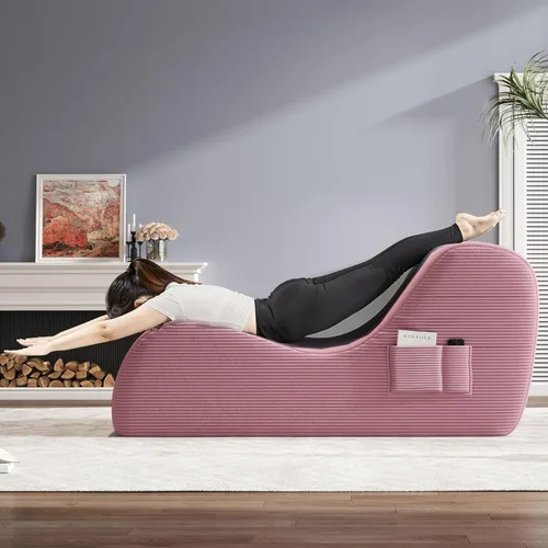 Miniatura 4 de Sillas de yoga para adultos, silla de salón ergonómica para interiores con bolsillo lateral, cojín lumbar, otomana, silla de yoga perfecta