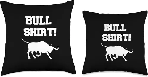 Miniatura 3 de AmCan Tech Bull Shirt BS - Almohada divertida y humorística, 16 x 16 pulgadas, multicolor