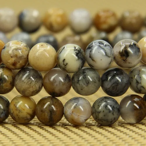 Miniatura 3 de Pulsera elástica de cuentas redondas de piedras semipreciosas de 0.236 in, unisex de 7 pulgadas