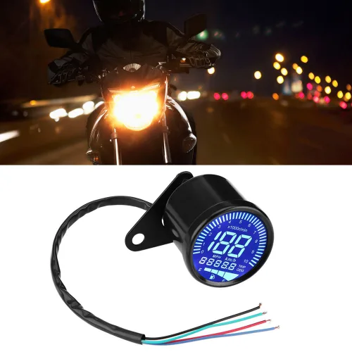 Miniatura 7 de Keenso 2.6 "Velocímetro universal para motocicleta, tacómetro LED, medidor de nivel de aceite