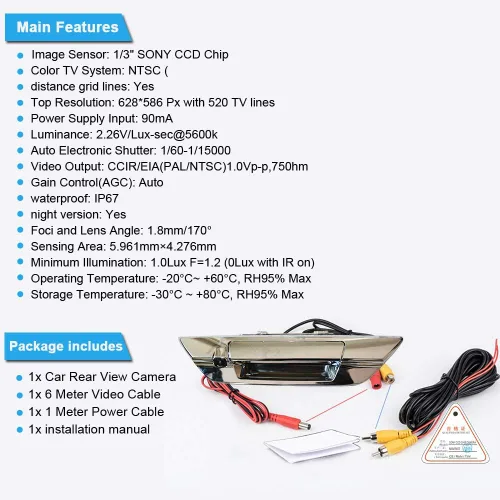 Miniatura 3 de Tercer techo techo techo lámpara de freno cámara luz de freno cámara de visión trasera cámara de respaldo para Toyota Hilux Revo Rocco Invincible 50