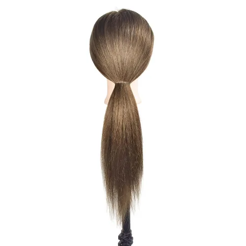 Miniatura 6 de Cabeza de maniquí con 100% cabello humano peluquería práctica entrenamiento cabezas muñeca cosmetología peinado maniquíes cabezas con abrazadera