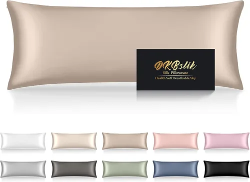 Miniatura 56 de Funda de almohada de seda para cabello y piel, fundas de almohada de seda de morera tamaño estándar, anti-acné, refrescante para dormir, seda Rosa