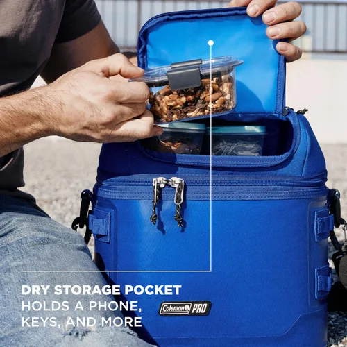 Miniatura 6 de Bolsa de Almuerzo Suave Premium Coleman Pro para 16 Latas, Nevera con Tapa y Cuerpo Completamente Aislados, Mantiene el Frío hasta 30 Horas, Ideal