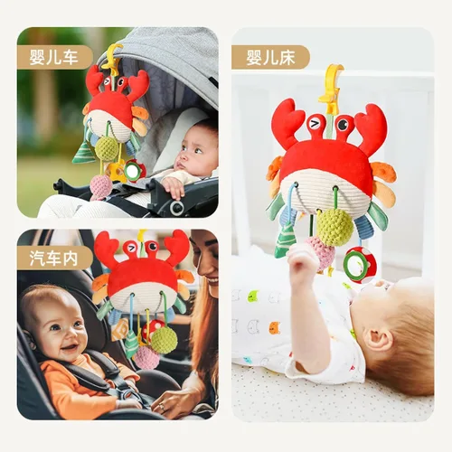 Miniatura 6 de Juguetes de asiento de coche y cochecito para bebés de 0 a 12 meses, juguetes colgantes de cangrejo para niños y niñas