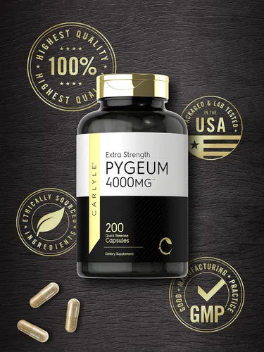 Miniatura 5 de Carlyle - Corteza de Pygeum africanum,1500 mg, 200 cápsulas, extracto de alta potencia que apoya la salud de la próstata, suplemento sin gluten ni