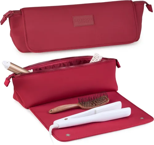 Miniatura 10 de BAREFOOT CARIBOU Bolsa de viaje para herramientas para el cabello y alfombrilla resistente al calor para planchas, alisadoras, rizadores