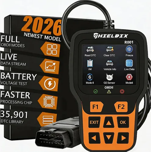 Herramienta de diagnóstico del escáner R001 OBD2, lector de código de luz del motor, probador de voltaje de la batería, preparación I/M,