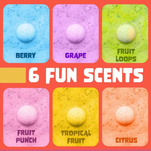Miniatura 4 de Bombas de baño de superhéroes para niños con juguetes sorpresa en el interior (paquete de 12) – Bomba de burbujas grande, aromas afrutados, aromas