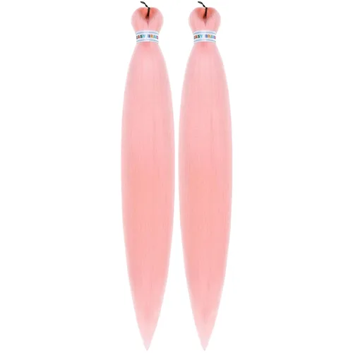 Miniatura 182 de Cabello trenzado preestirado rosa magenta, extensiones de cabello sintético de color rosa para trenzas, no tóxico, hipoalergénico
