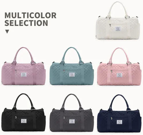Miniatura 7 de Bolsa de viaje de fin de semana para mujeres y hombres, bolsa de transporte para la noche, bolsa de hospital, bolsa de gimnasio con compartimento