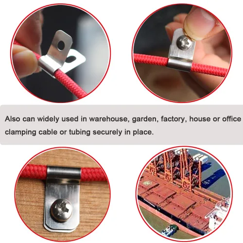 Miniatura 7 de 200 piezas abrazaderas de alambre para cerca, clips de montaje para cercado agrícola, clips de alambre de acero inoxidable, abrazadera de cable