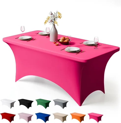 Miniatura 12 de Trlyc Paquete de 1 mantel rectangular de elastano de 4 pies – 48 x 30 pulgadas, resistente a las arrugas, para bodas, fiestas, banquetes, picnic