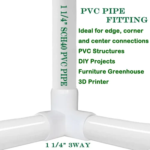 Miniatura 4 de Paquete de 8 accesorios de PVC de 1-1/4”, accesorios de codo de 3 vías para muebles de alta resistencia, accesorios de codo lateral de PVC de 3 vías