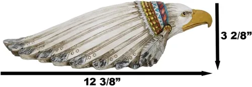Miniatura 5 de Ebros Gift Wildlife Native Animal Spirit Rústico Águila calva con colorido tocado de jefe indio Piggy Coin Money Bank Jar Figurine