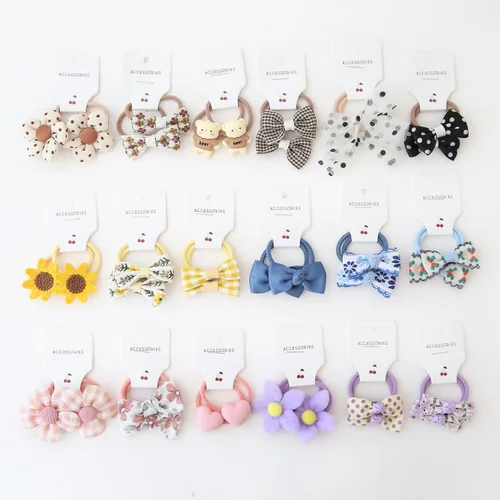 Lazos para el cabello con lazos, 36 unidades (18 pares) de 1.2 pulgadas para niñas pequeñas, coletas, bandas elásticas, accesorios para el cabello