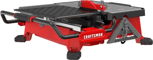 CRAFTSMAN Cortador de azulejos V20, sierra para azulejos húmedos, carrito deslizante compacto, 7 pulgadas, inalámbrico, batería y cargador