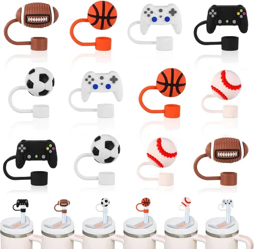 Miniatura 11 de 20 tapas de paja de animales compatibles con Stanley Cup, de silicona, reutilizables, para vasos de 30 y 40 onzas, accesorios de 0.394 in