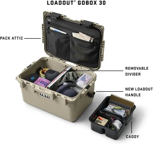 Miniatura 2 de YETI LoadOut GoBox Collection, Divided Waterproof Cargo Case, Dry Box, Camera Case, Fishing Tackle Box King Cangrejo