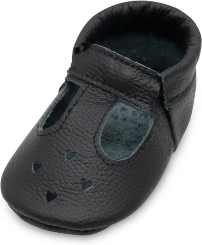 BirdRock Baby Mary Jane - Mocasines para bebé de piel auténtica con suela suave para recién nacidos, bebés, infantes y niños pequeños.