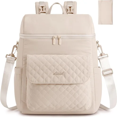 Miniatura 7 de LOVEVOOK Mochila para pañales, bolsa de bebé 3 en 1 con cambiador y correas desmontables, mochila grande para pañales para mamá papá con hebillas