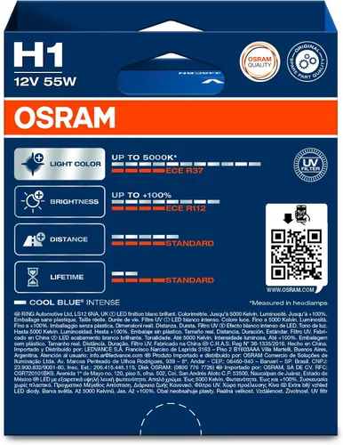 Miniatura 3 de Osram COOL BLUE INTENSE H1, +100% más brillo, hasta 5.000K, lámpara halógena para faros, aspecto LED, caja dúo (2 lámparas) 64150CBN-HCB