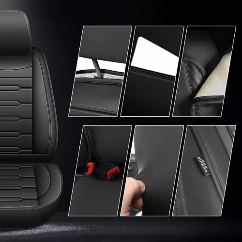 Miniatura 4 de AOMSAZTO Funda de asiento de coche para 2 asientos delanteros para Buick Encore GX 2020 2021 2022 2023 2024 2025, fundas de cojín de cuero sintético
