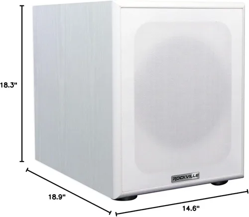 Miniatura 10 de Rockville Rock Shaker - Subwoofer alimentado de 8 pulgadas y 400 W, graves profundos, amplificador clase D, entradas RCA, carcasa de MDF, acabado