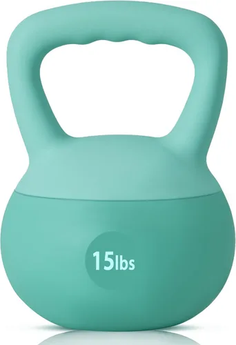 Miniatura 10 de SogesPower Pesas rusas suaves, pesas de entrenamiento de fuerza rellenas de arena de hierro, a prueba de golpes con mango de agarre ancho, pesas