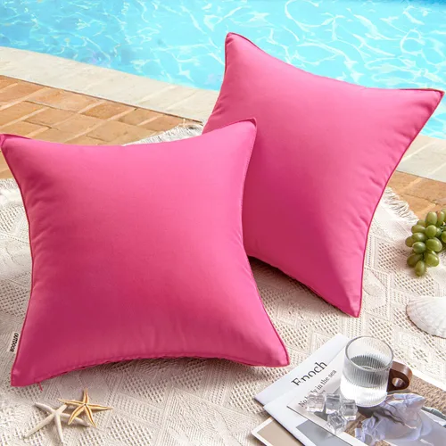 Miniatura 53 de MIULEE - Juego de 2 fundas de almohadas decorativas para exteriores, impermeables, cuadradas, para jardín, para cenador de primavera, tienda de Negro